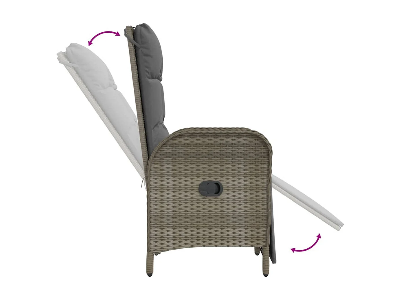 Mobilier à dîner de jardin et coussins 7 pièces gris rotin