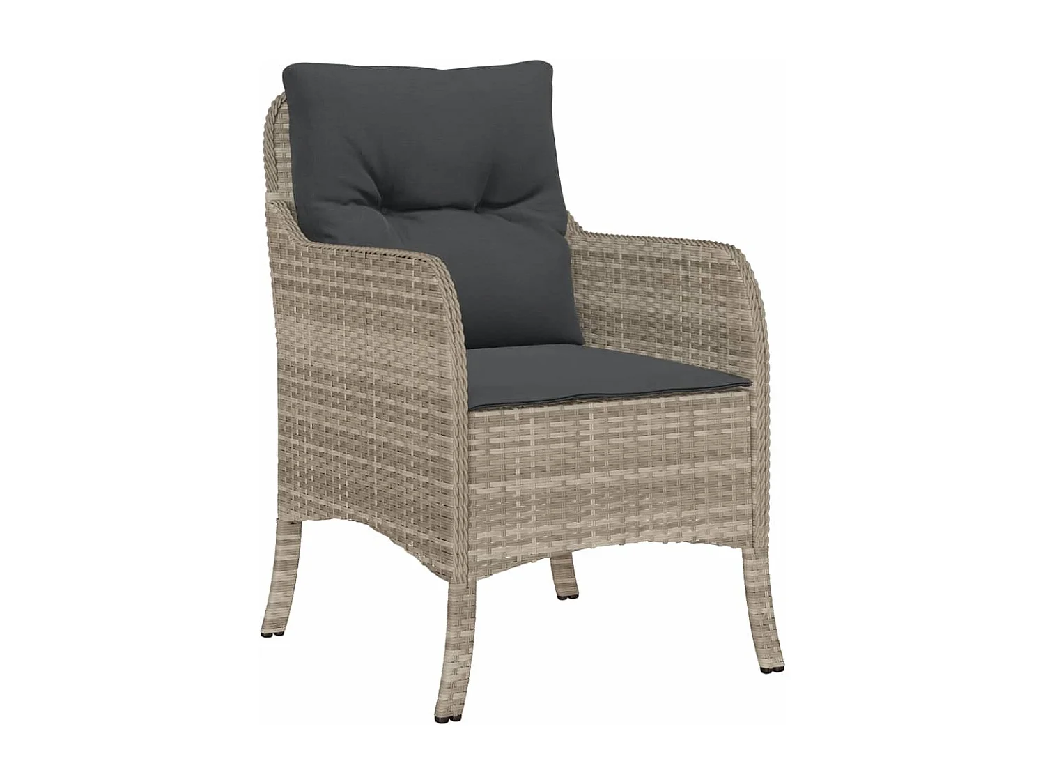 Ensemble à manger de jardin et coussins 5 pièces gris clair rotin