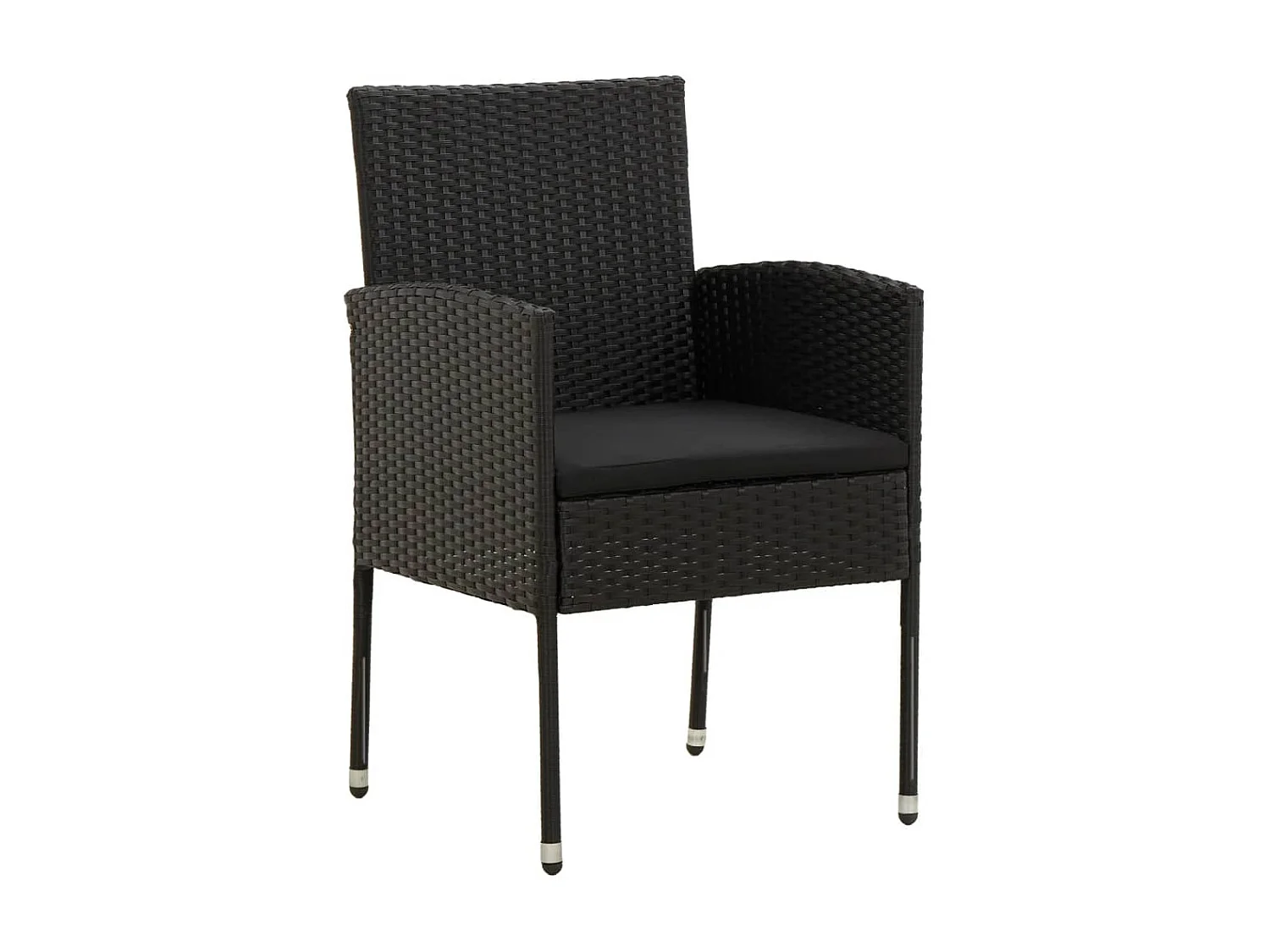 Juego de comedor de jardín 9 piezas ratán sintético negro