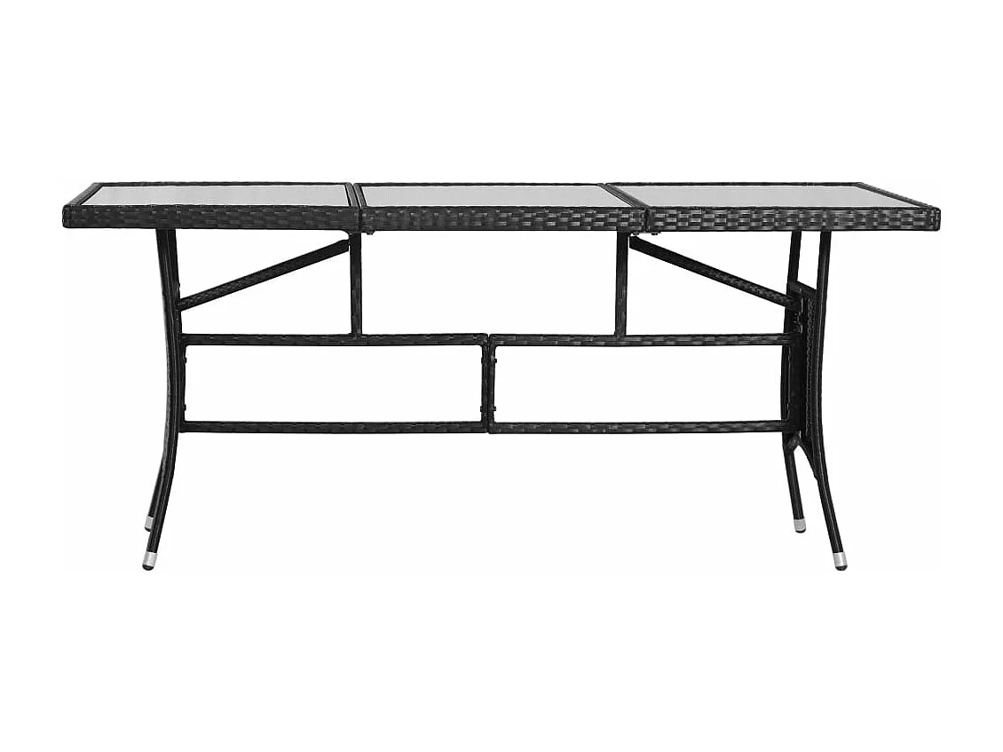 Juego de comedor de jardín 9 piezas ratán sintético negro