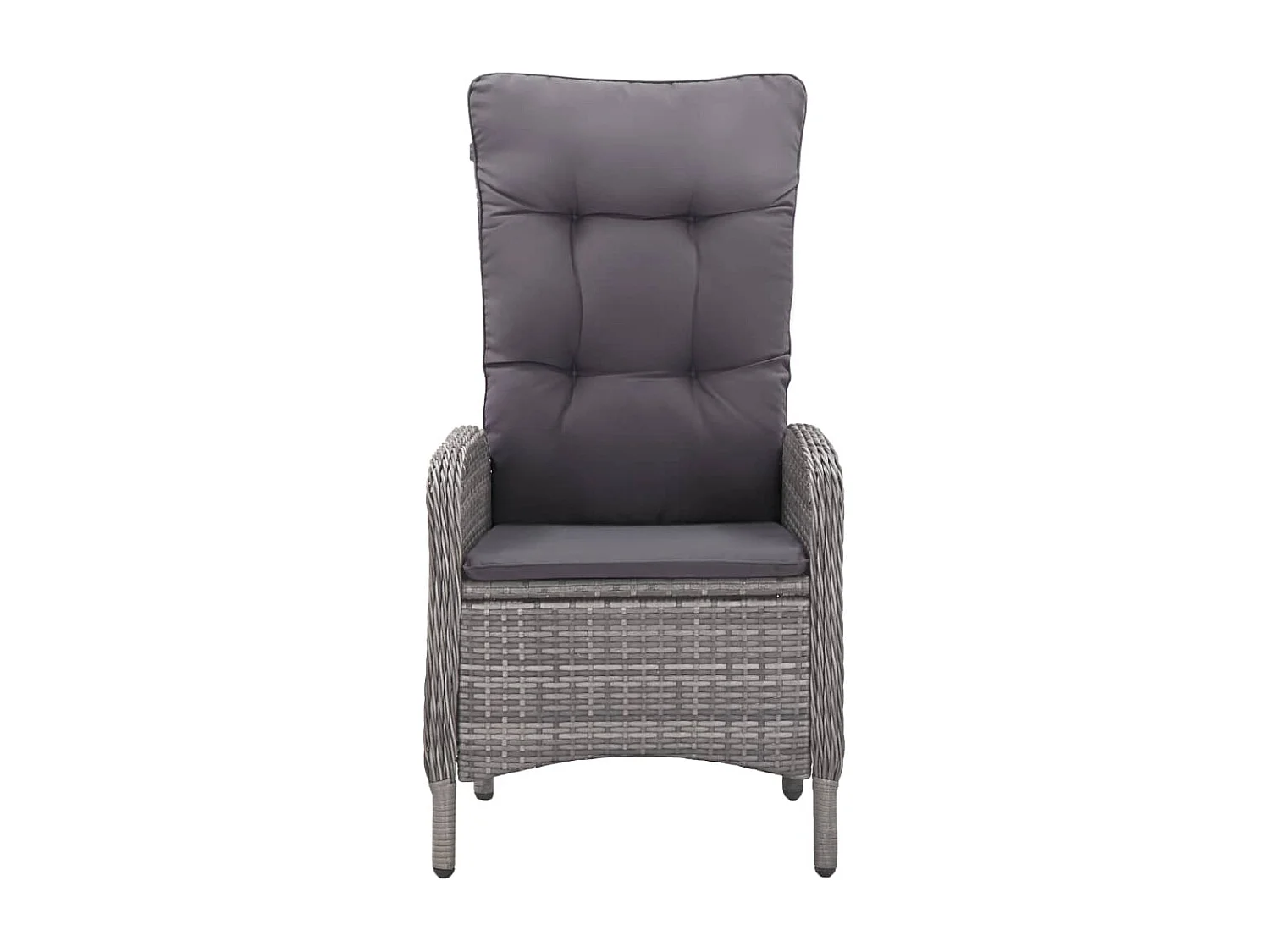 Muebles de jardín 3 piezas ratán sintético y vidrio gris