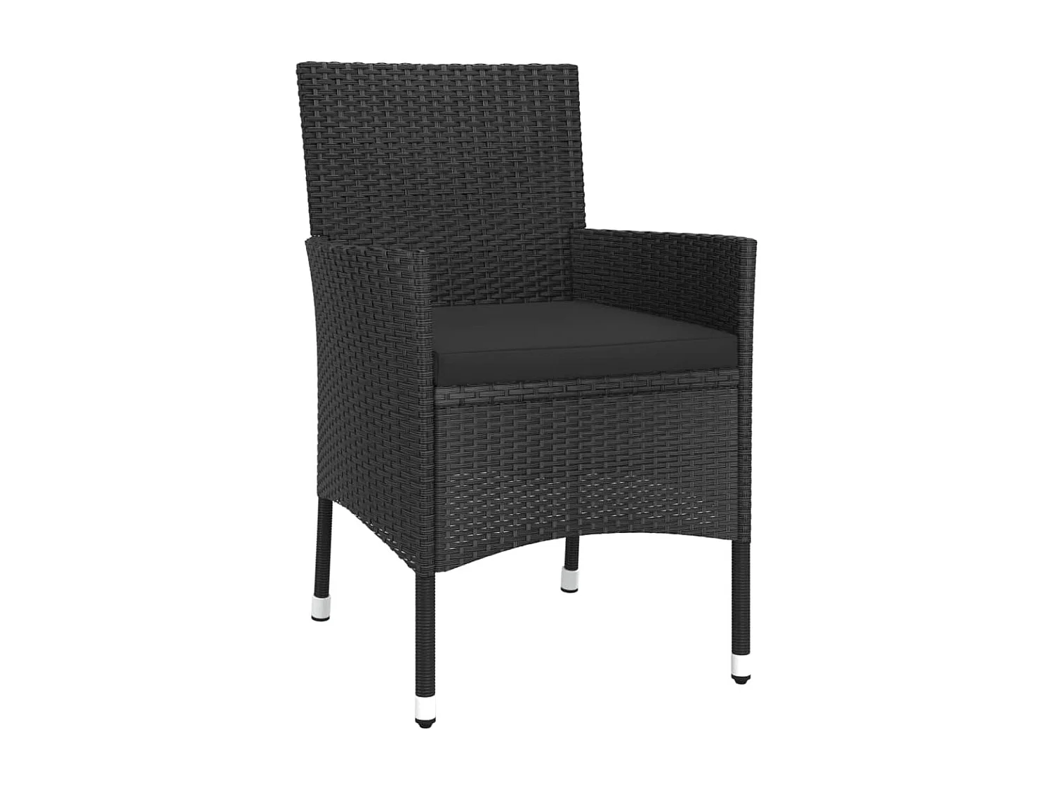 Mobilier à dîner de jardin et coussins 5 pièces Noir Résine tressée