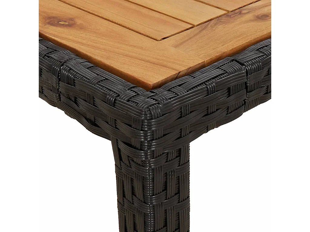Mobilier à dîner de jardin et coussins 5 pièces Noir Résine tressée