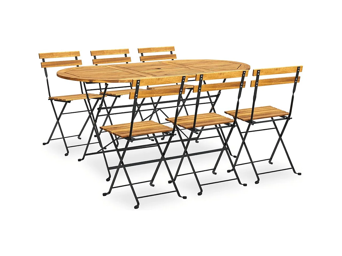 Mobilier à dîner d'extérieur pliable 7 pièces Bois d'acacia solide