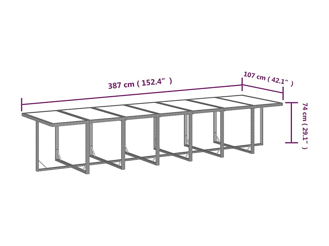 Set comedor de jardín 19 piezas con cojines ratán sintético negro