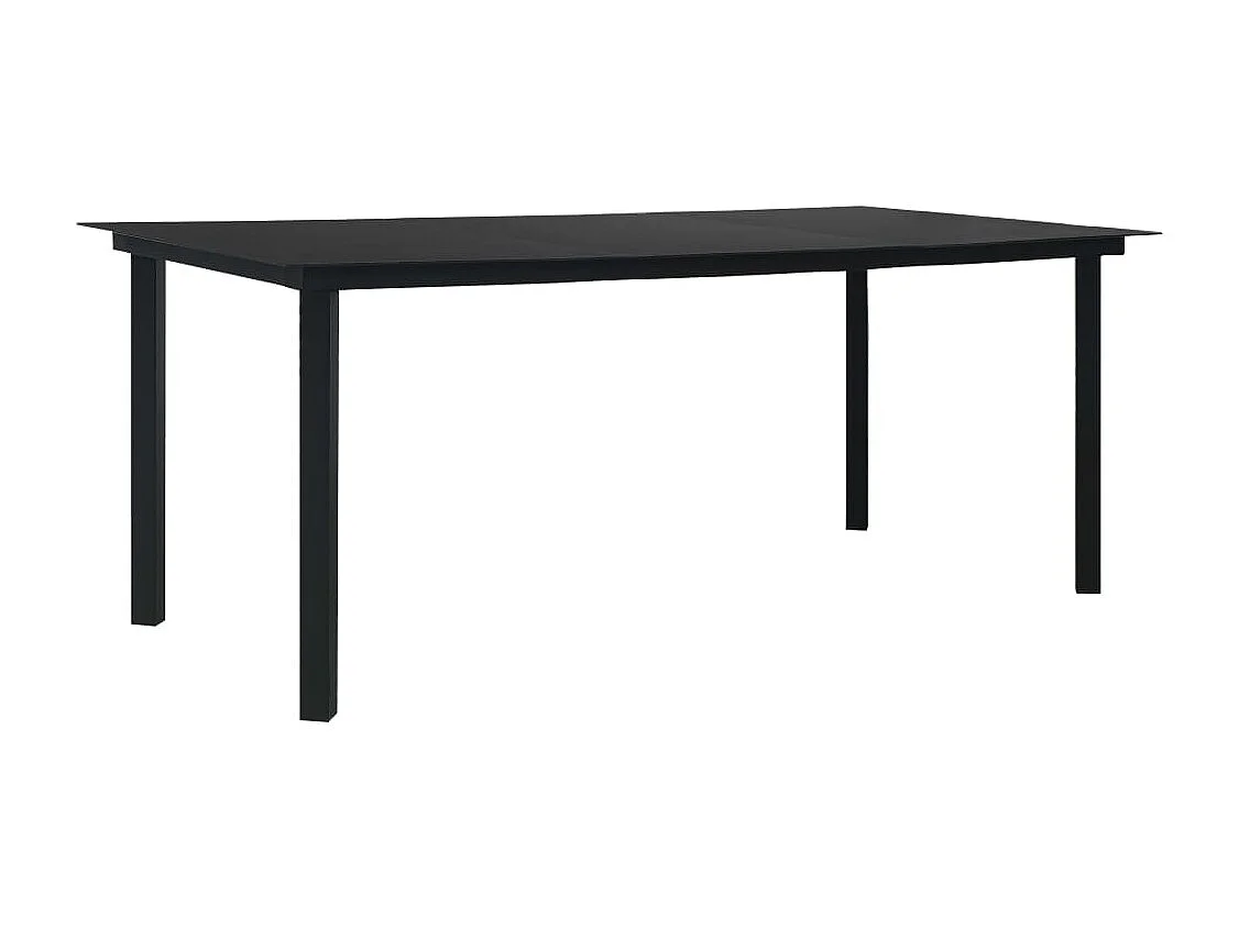 Set de comedor de jardín 9 piezas vidrio y acero negro