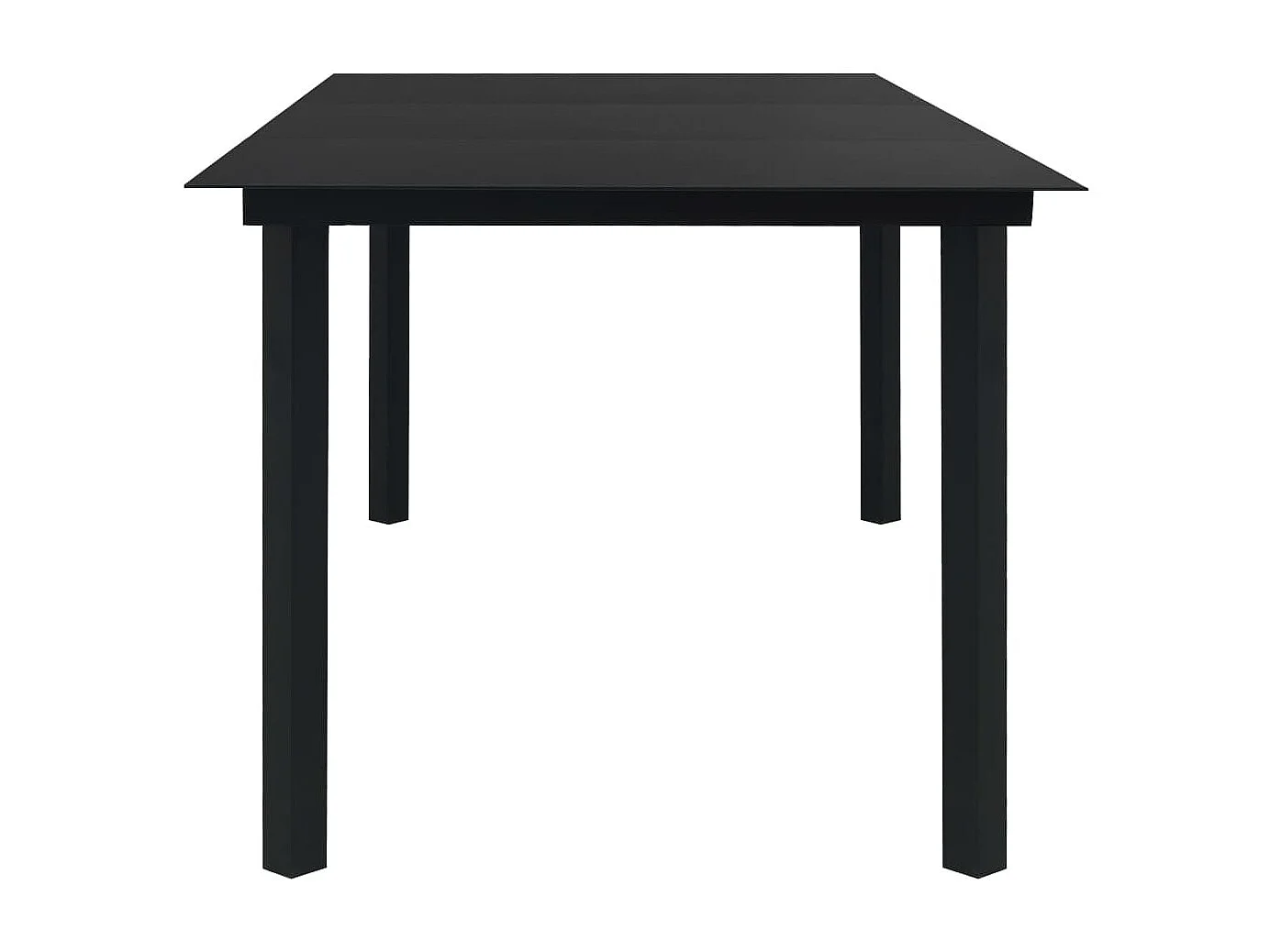 Set de comedor de jardín 9 piezas vidrio y acero negro