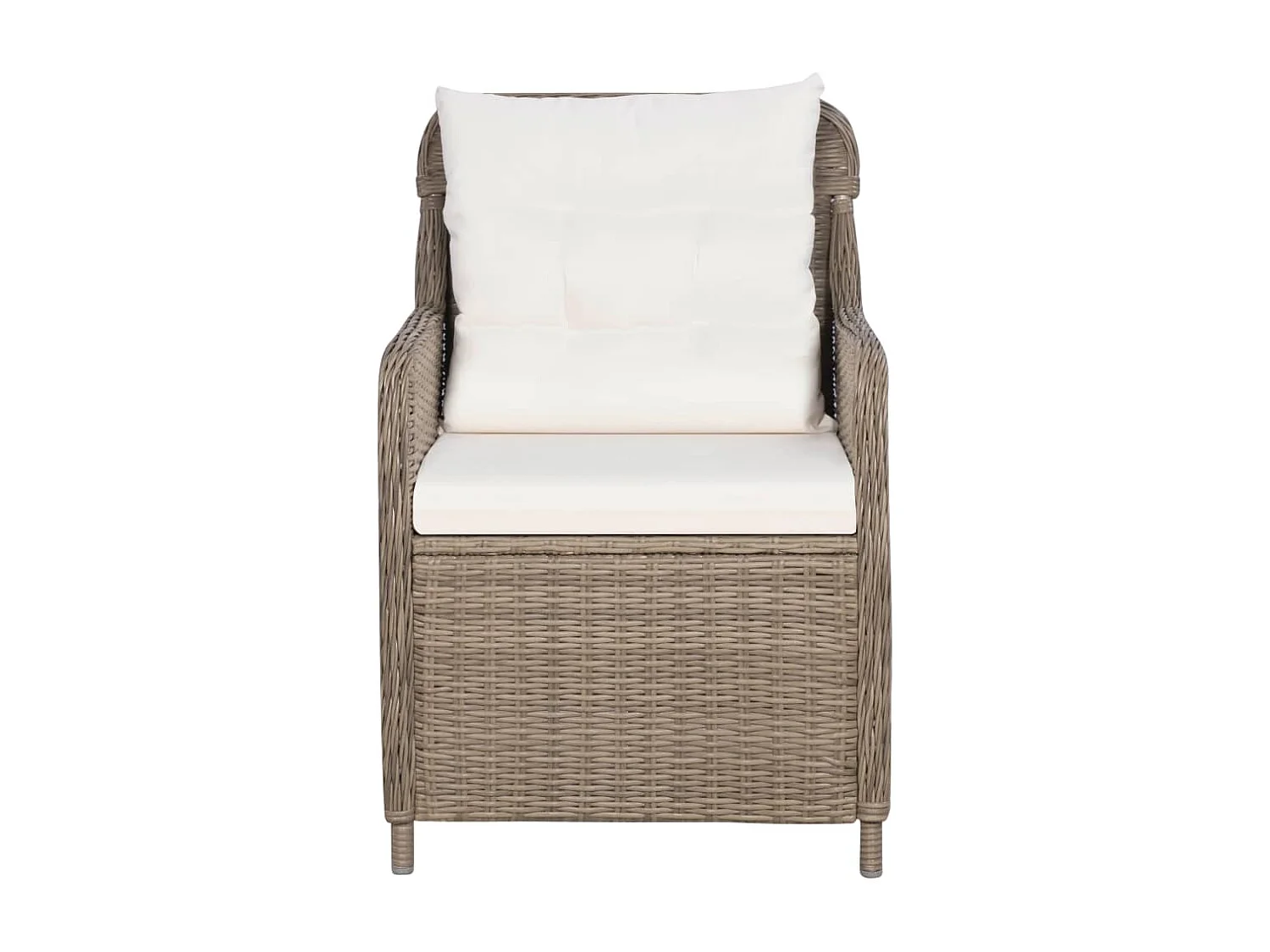 7 peças conjunto de jantar para jardim vime PE castanho