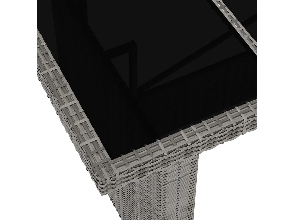 11-delige Tuinset met kussens poly rattan grijs