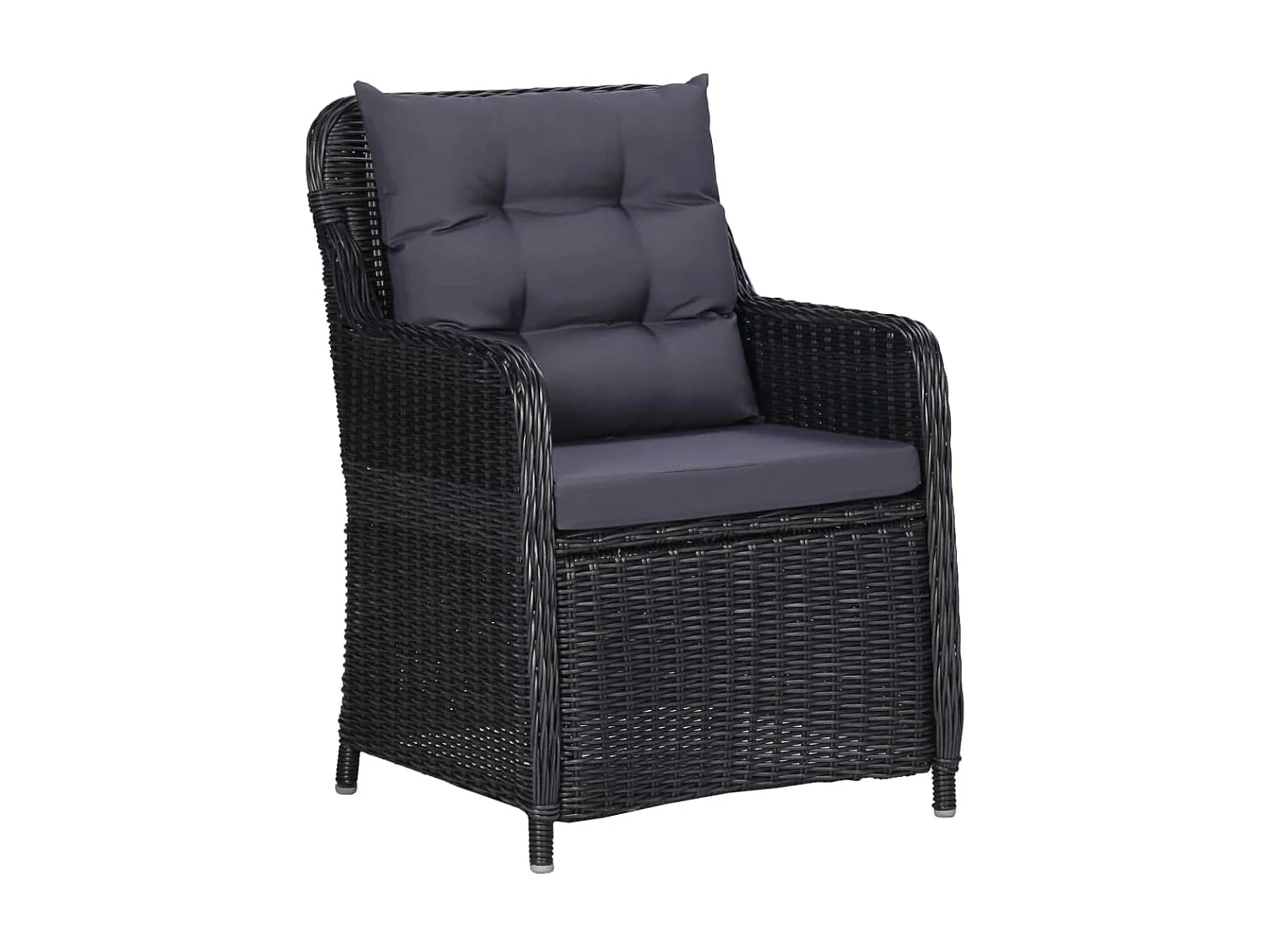 5 peças conjunto de jantar para jardim preto