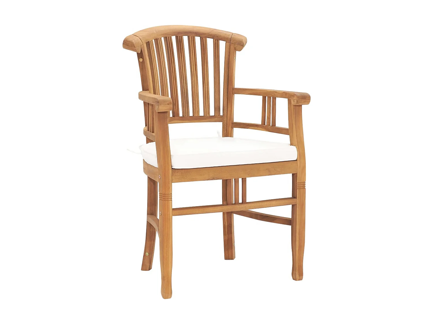 Ensemble à dîner de jardin 5 pièces avec coussins Teck solide