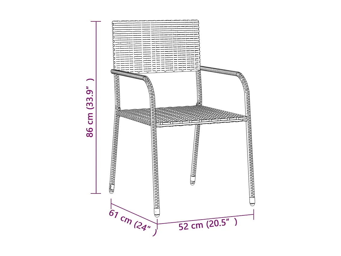 idaXL Juego de comedor de jardín 7 piezas ratán sintético gris