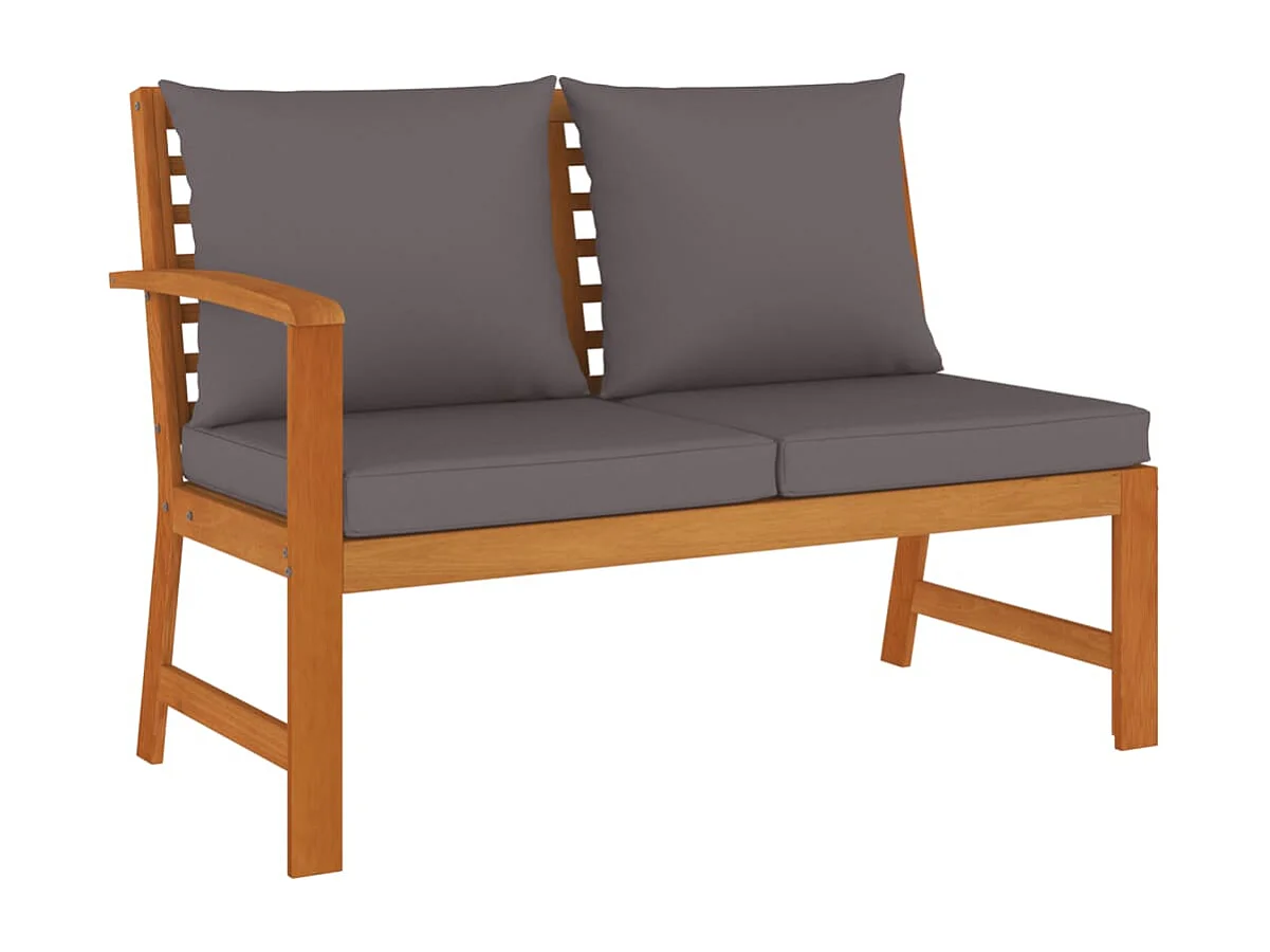 Juego comedor de jardín 4 piezas con cojines madera maciza acacia