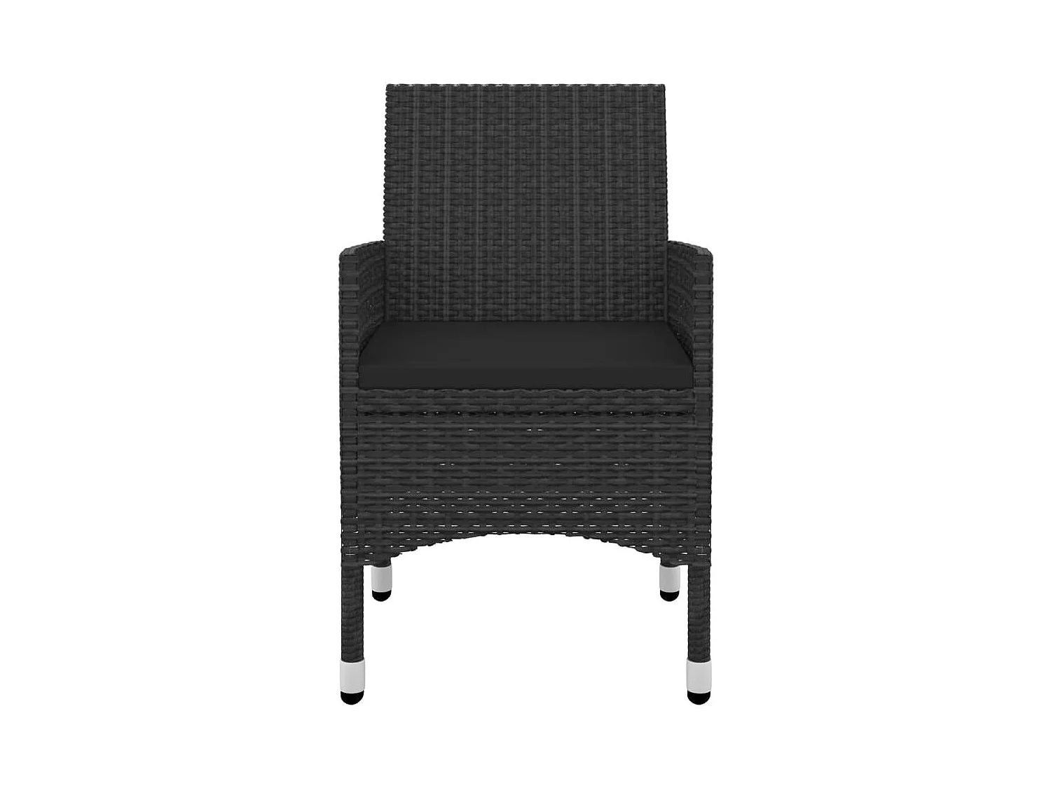 Ensemble à dîner de jardin coussins 7 pièces Résine tressée Verre