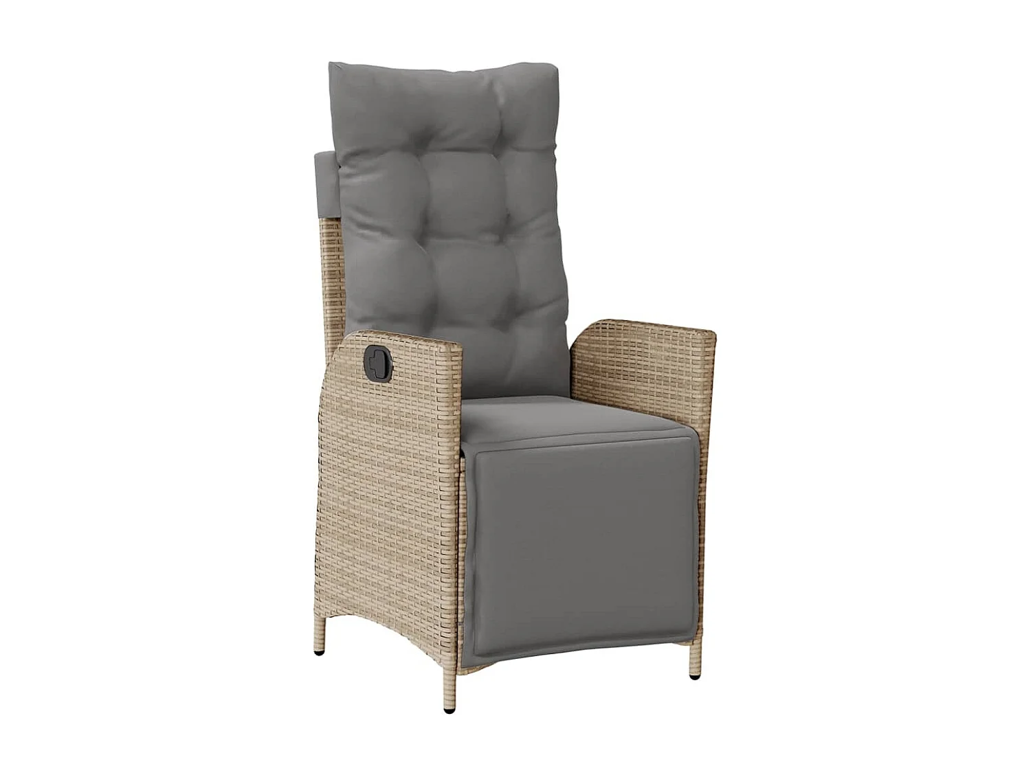 Ensemble à manger de jardin coussins 7 pièces mélange beige rotin