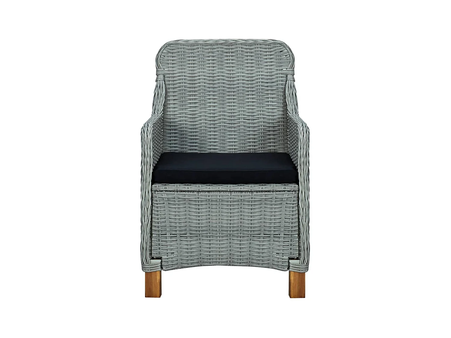 Mobilier à dîner 9 pièces avec coussins Résine tressée Gris clair