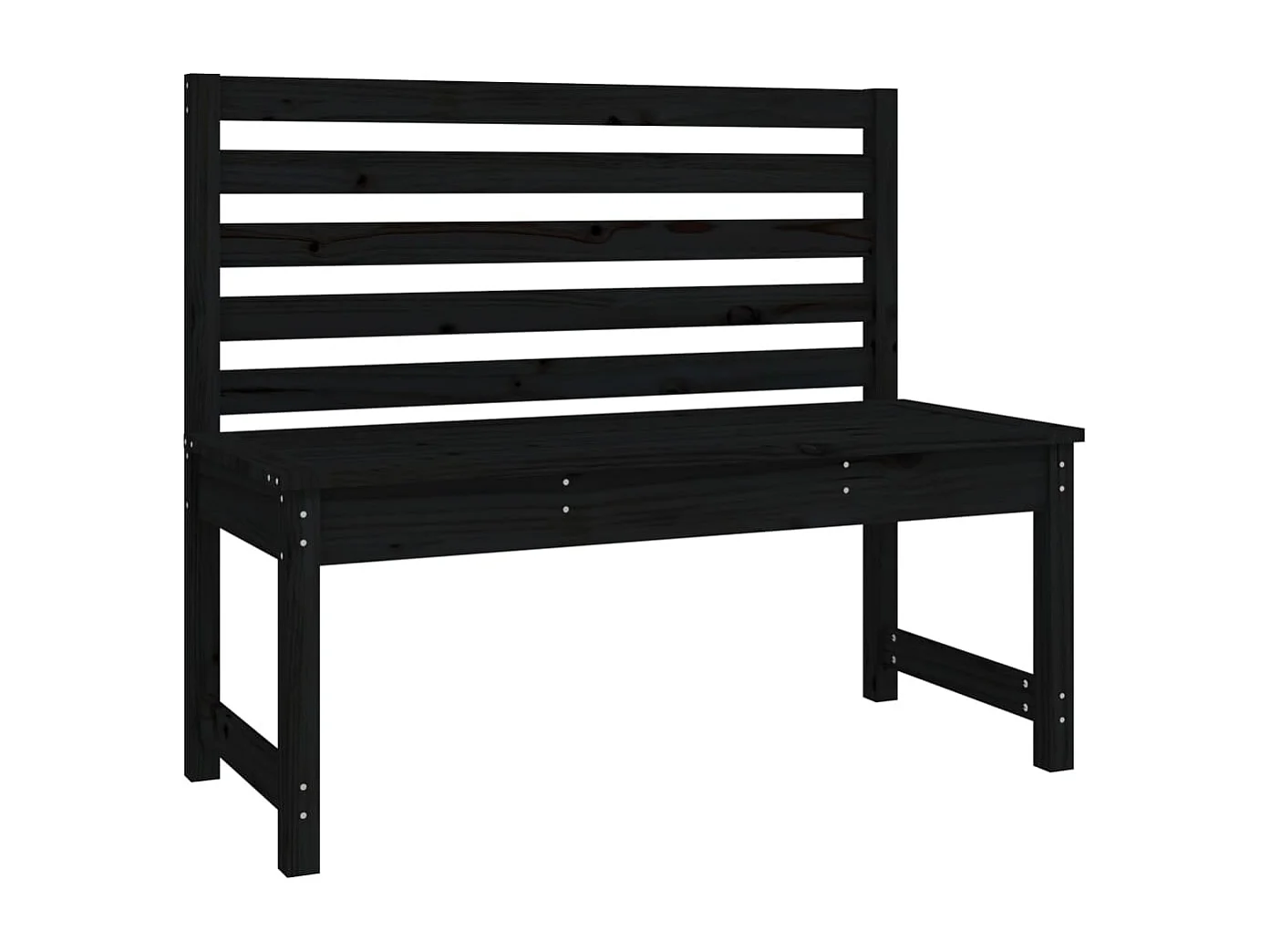 Ensemble à dîner de jardin 4 pièces noir bois massif de pin