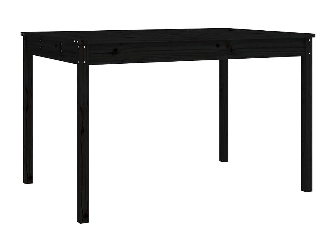 Ensemble à dîner de jardin 4 pièces noir bois massif de pin