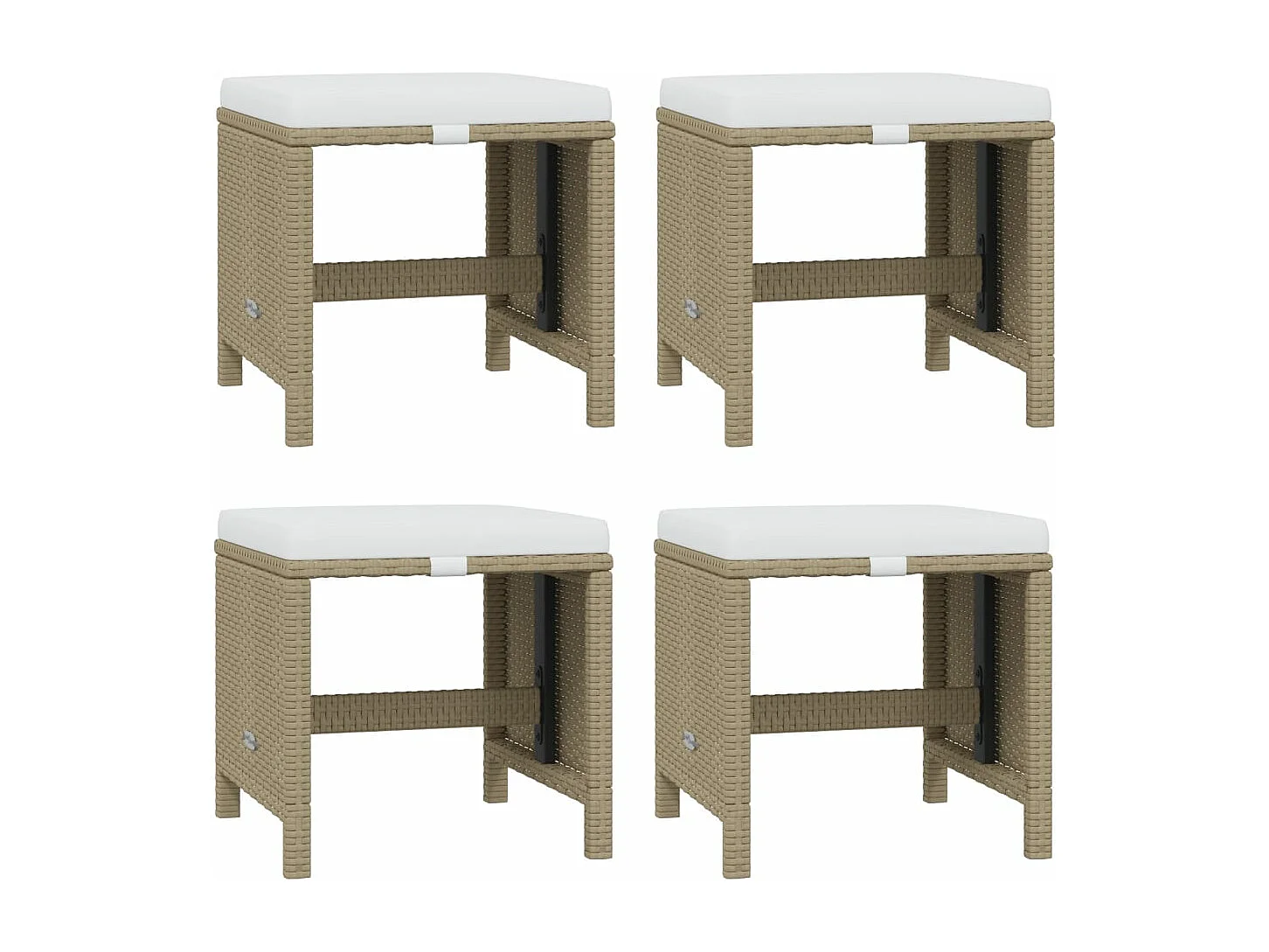 Set comedor de jardín 19 piezas con cojines ratán sintético beige