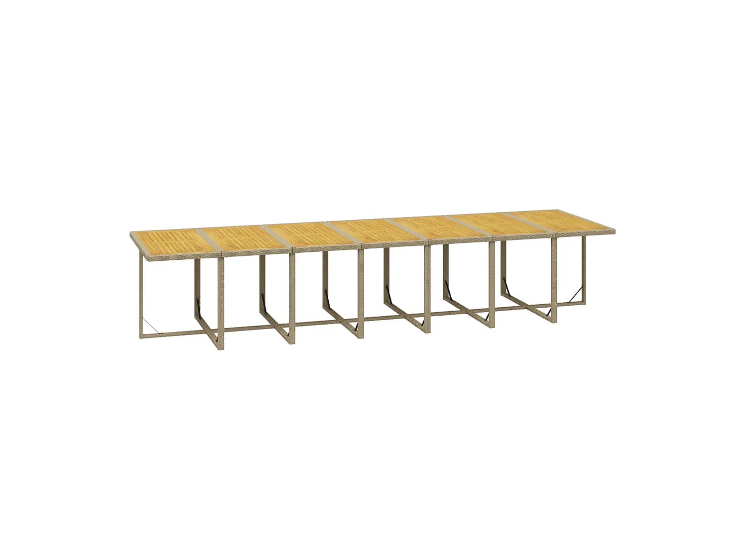 Set comedor de jardín 19 piezas con cojines ratán sintético beige