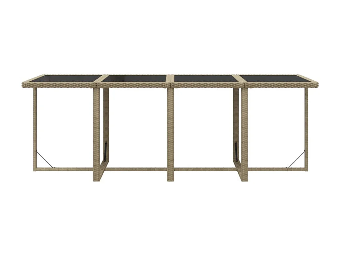 Ensemble à dîner de jardin coussins 9 pièces Résine tressée Beige