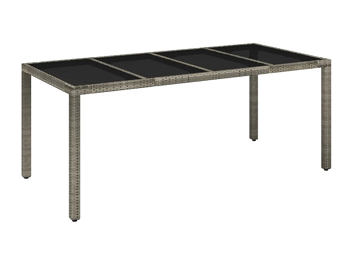 Ensemble à manger de jardin 9 pièces coussins gris résine tressée