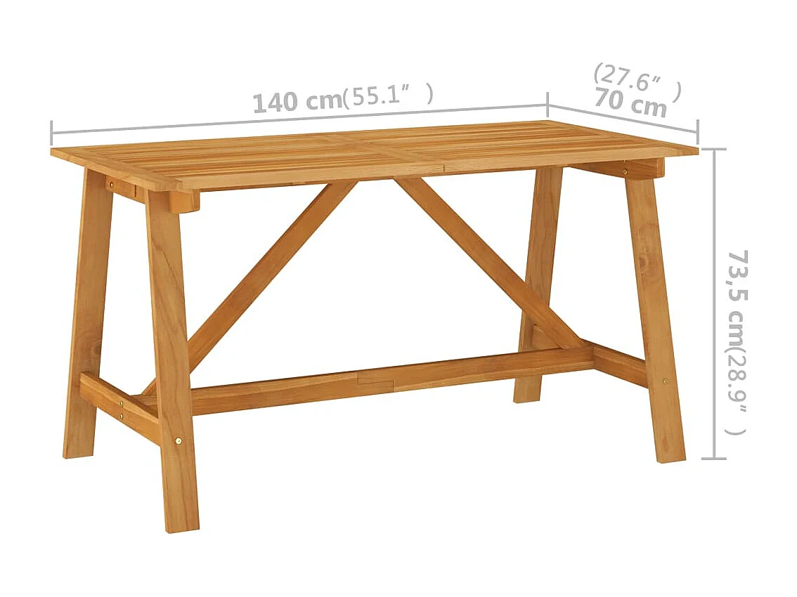 Juego de comedor para jardín 7 piezas marrón