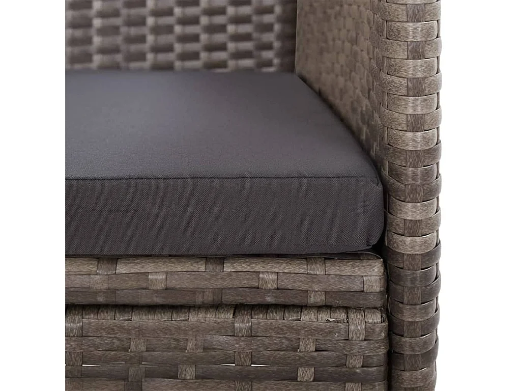 5 peças conjunto de jantar para jardim cinzento