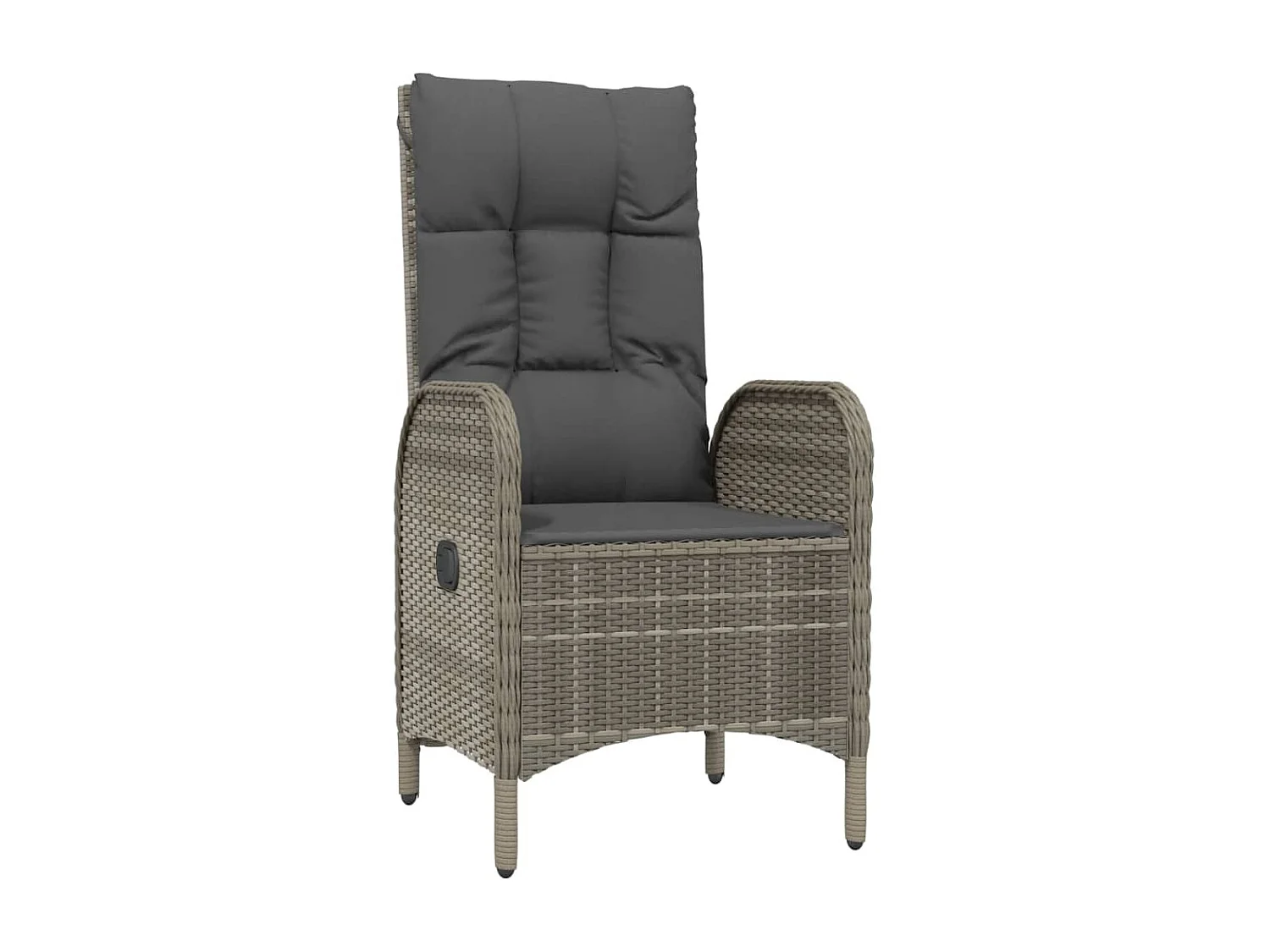 Mobilier à dîner de jardin et coussins 7 pièces Noir et gris Rotin