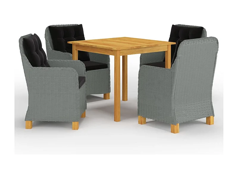 5-delige Tuinset lichtgrijs