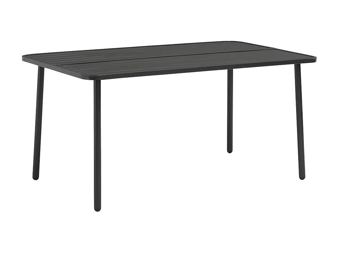 Juego de comedor de jardín de 5 piezas acero gris oscuro