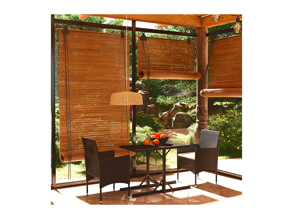 Juego de comedor para jardín 3 piezas negro