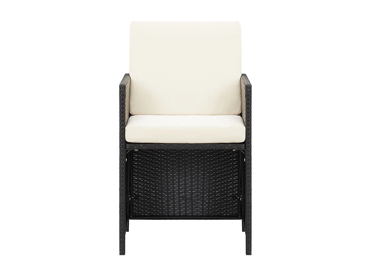 Mobilier à dîner de jardin et coussins 9 pièces Résine tressée Noir