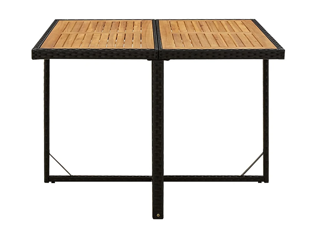 Mobilier à dîner de jardin et coussins 9 pièces Résine tressée Noir