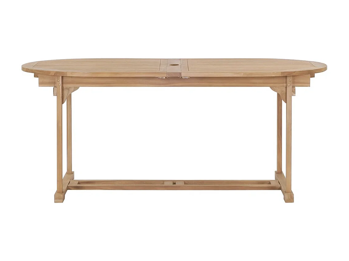 Meuble à dîner de jardin 9 pièces 180-280x100x75 cm Teck massif