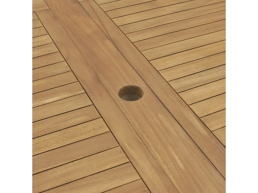 Meuble à dîner de jardin 9 pièces 180-280x100x75 cm Teck massif