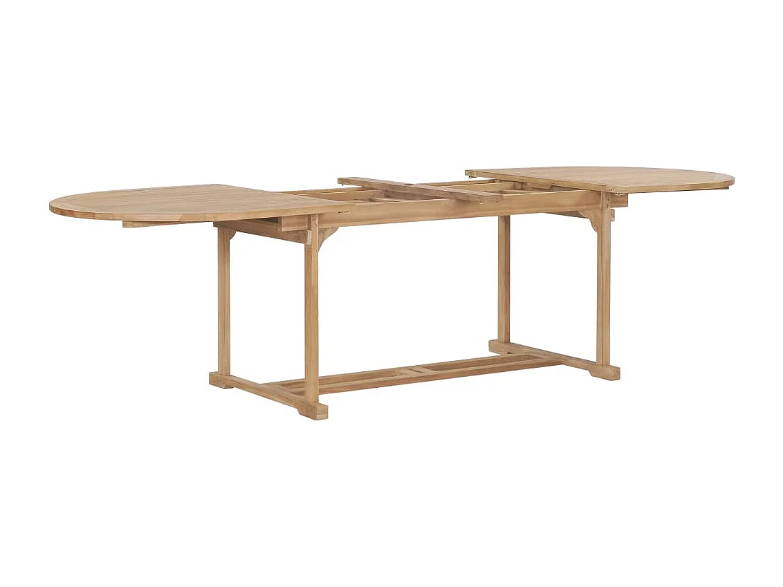 Meuble à dîner de jardin 9 pièces 180-280x100x75 cm Teck massif