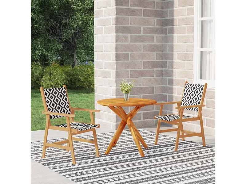 3-delige Tuinset massief acaciahout