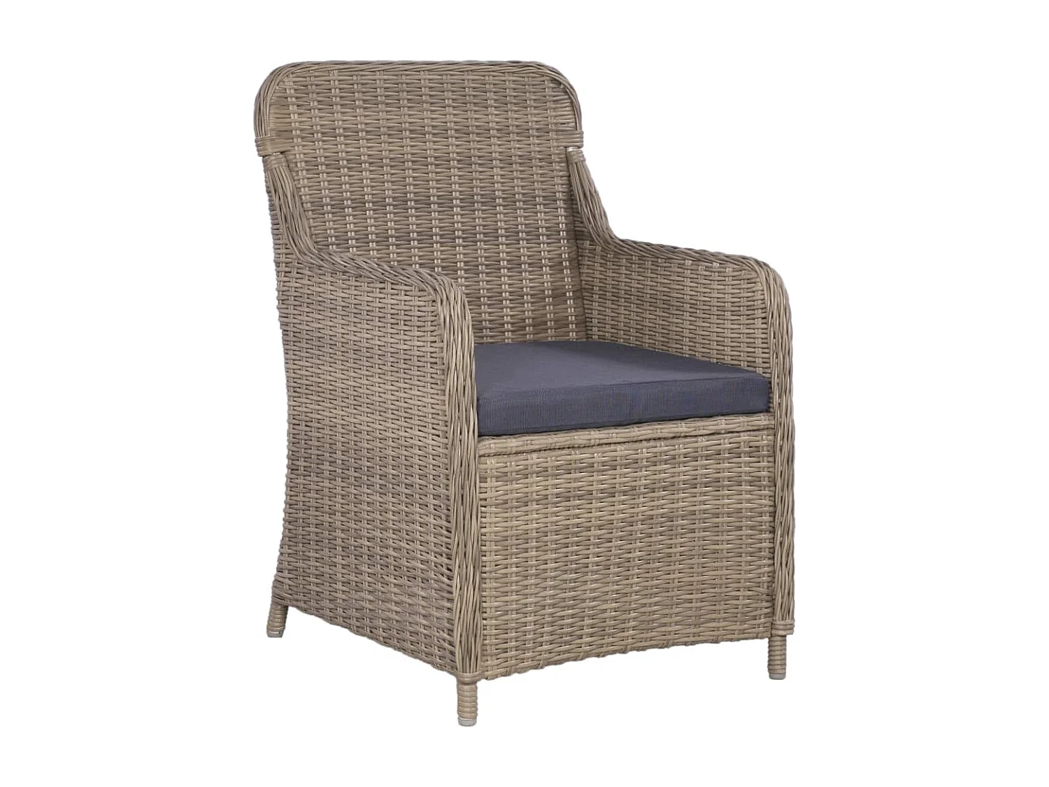 Ensemble à dîner d'extérieur 7 pièces Résine tressée Marron