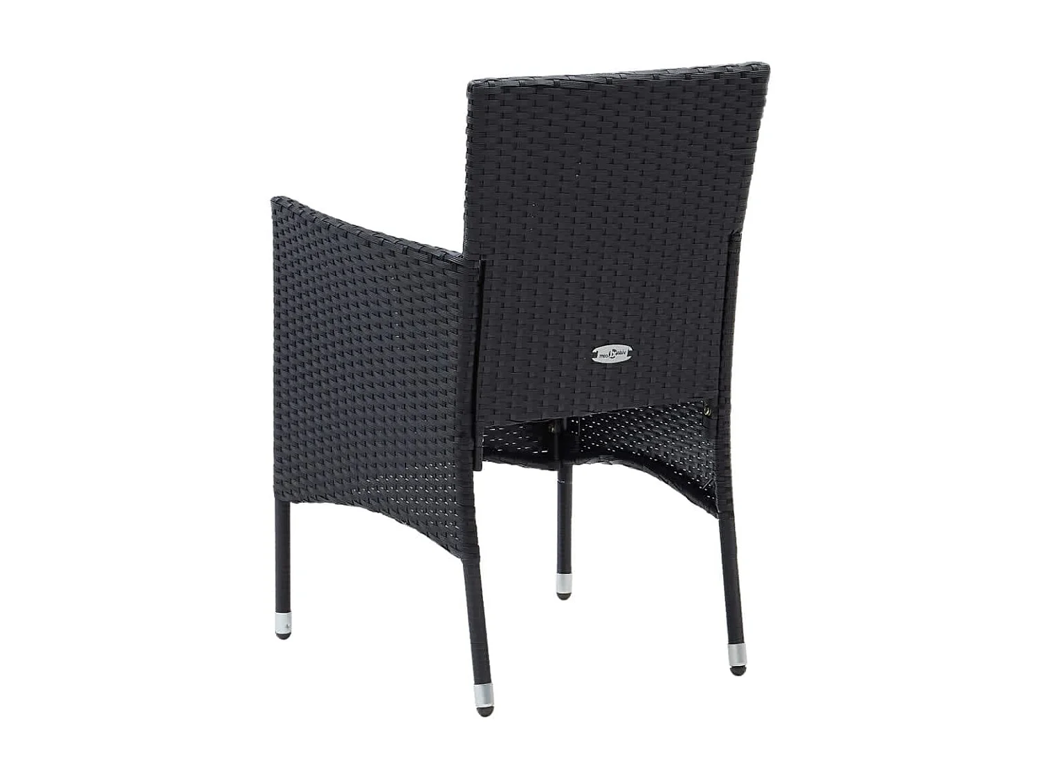 Mobilier à dîner de jardin et coussins 3 pièces Résine tressée Noir