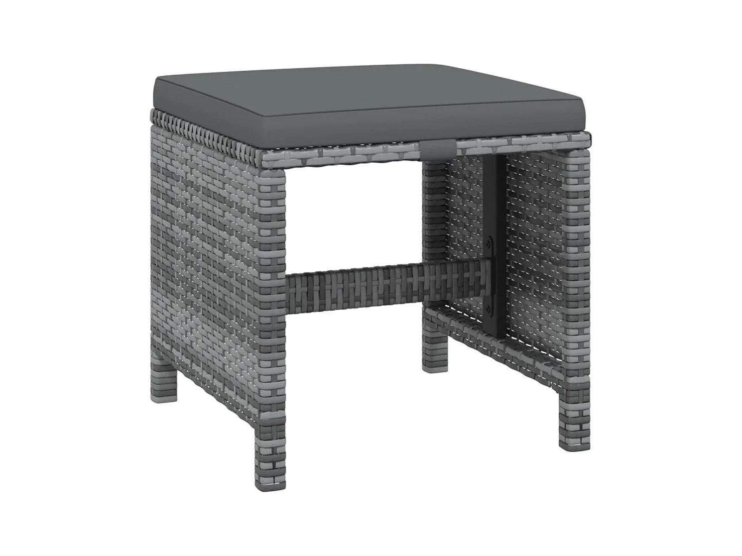 Set de comedor jardín 19 piezas con cojines ratán sintético gris