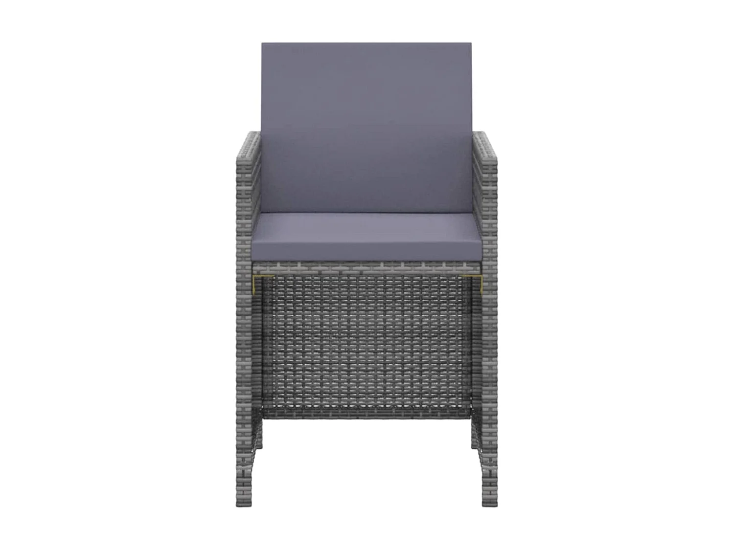 Mobilier à dîner de jardin et coussins 3 pièces Résine tressée Gris