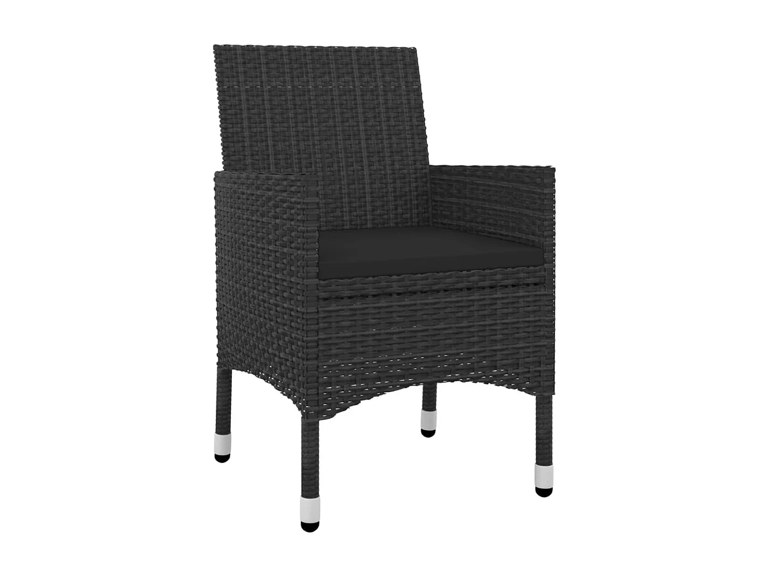 Mobilier à dîner de jardin coussins 3 pièces Résine tressée Verre