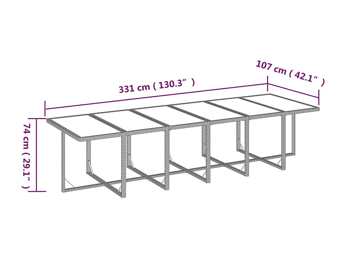 13-delige Tuinset met kussens poly rattan grijs