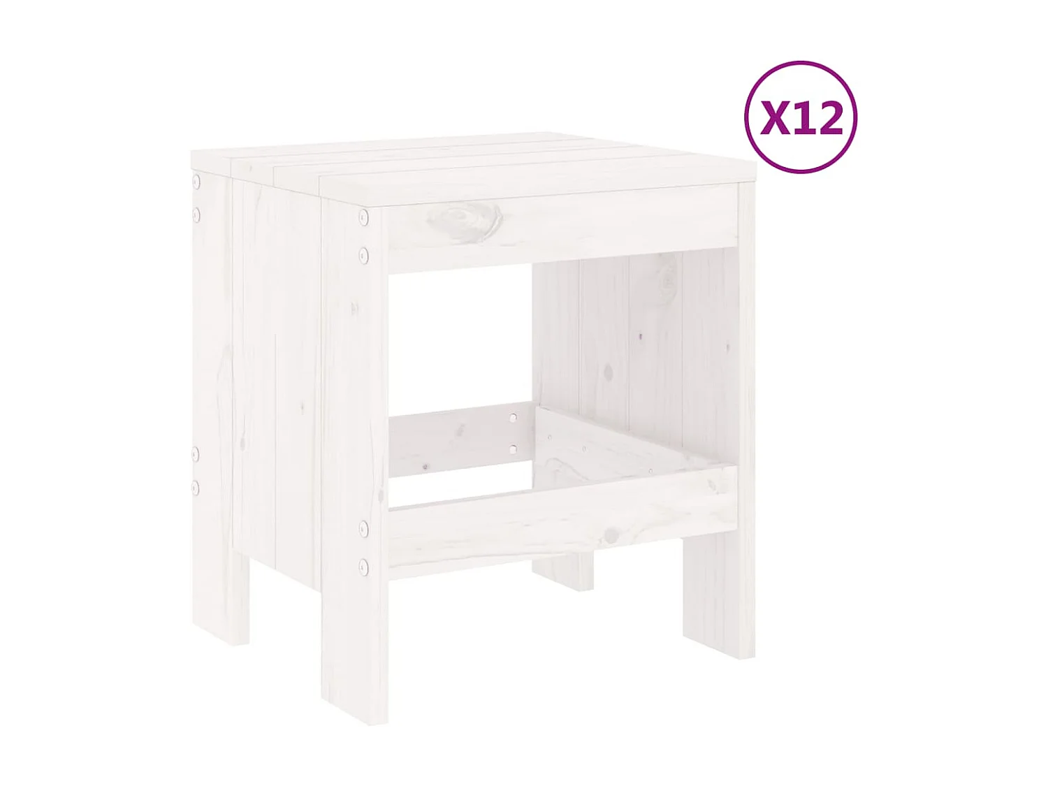 13-delige Tuinset massief grenenhout wit