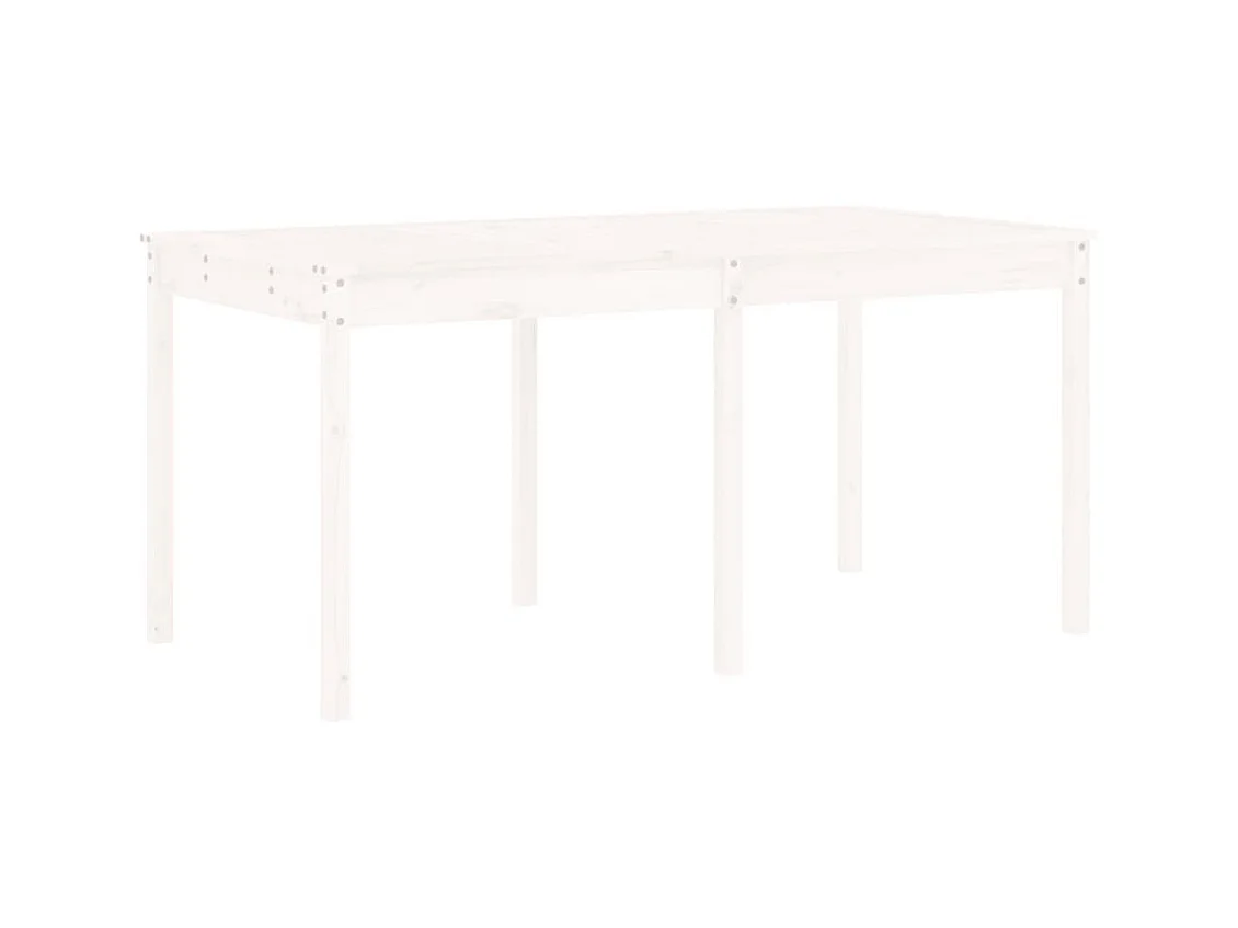 Juego de comedor de jardín 13 piezas madera maciza pino blanco