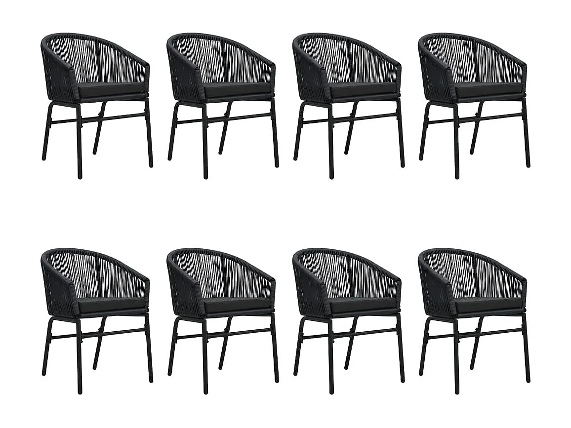 Ensemble de salle à manger de jardin 9 pièces Noir