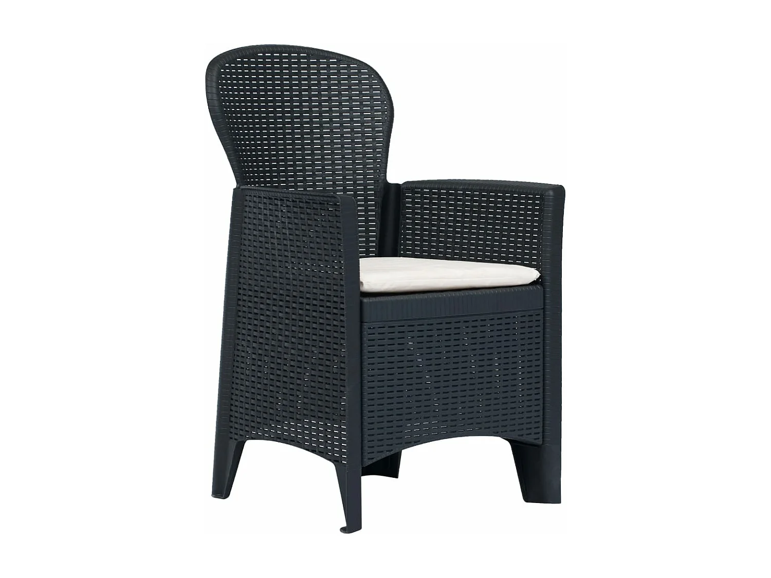 5-delige Tuinset rattan-look kunststof antraciet