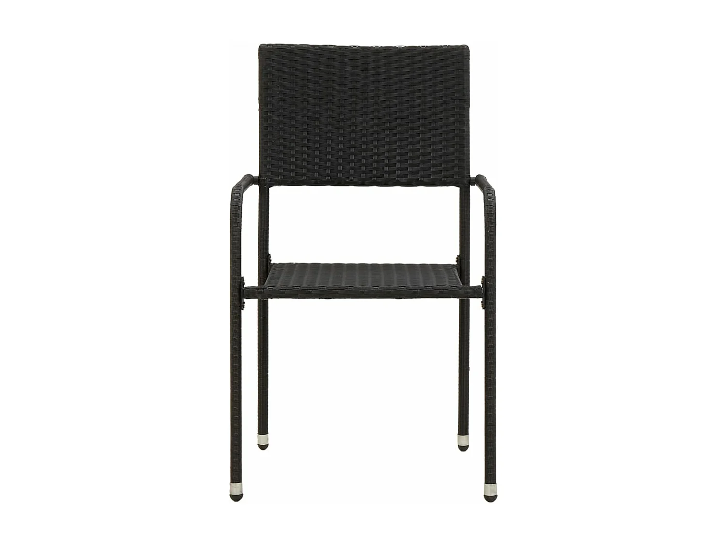 3 peças Conjunto de jantar p/ exterior vime PE preto