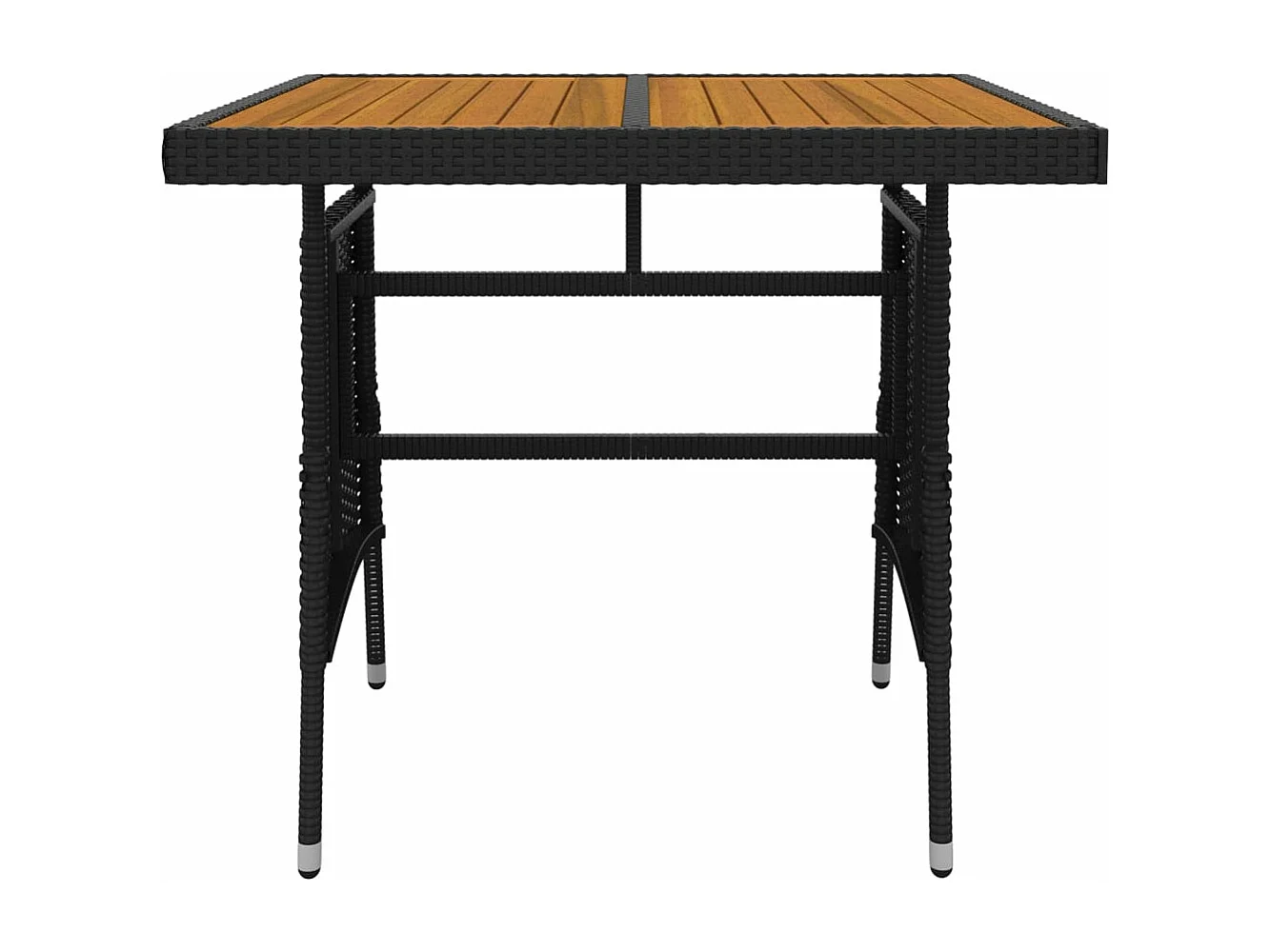 3 peças Conjunto de jantar p/ exterior vime PE preto